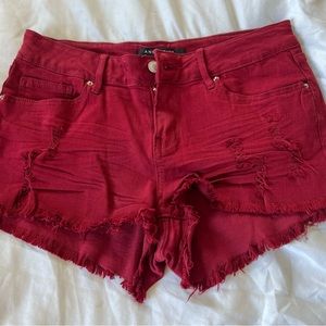 Burgundy Stretchy shorts.